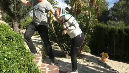 Xtremely Tight Cruel Predicament Bondage Walk Training in a public Park for Rija Mae - Full Clip mp4 SD