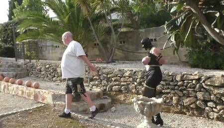 Titslave Eva - Cruel Predicament Breast Bondage Walk in a Public Park - Hard Level - Part 2 wmv HD