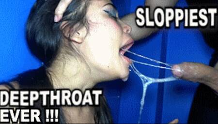 DEEP THROAT SPIT FETISH 230118H VIOLET SLOPPY DEEPTHROAT AGAINST THE WALL HD MP4