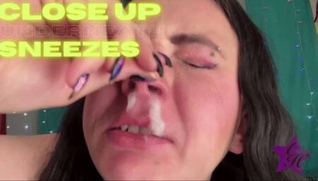 Close Up Underneath Sneezes - MOV