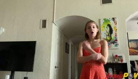 Cute Babe Dakota Burns Gives Handjob in Sundress