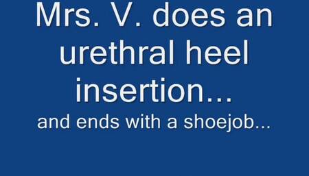 Mean urethral heel insertion and shoejob!