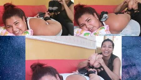 Hogtie tickled on Mary soles