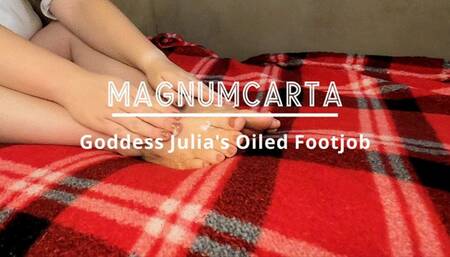 Goddess Julia's Oiled Footjob