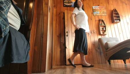 high kicking teacher in flats