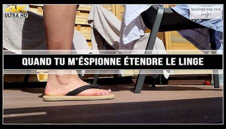 Quand tu m'espionne étendre le linge