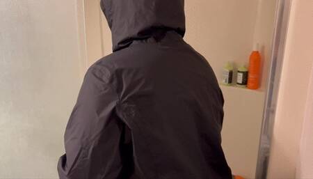 Rainjacket Washing In Shower