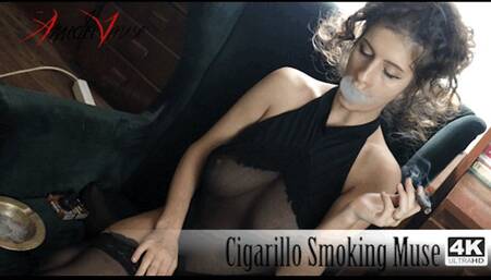 Cigarillo Smoking Muse (4K-UHD) - Cigarillo Smoking Fetish Show!