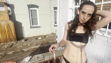 smoking on the porch