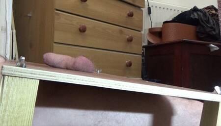 COZY SLIDES & LEOPARD PRINT SLIPPERS COCK & BALLS CRUSH w BAREFOOT FOOT JOB & CUM SHOT POV 2