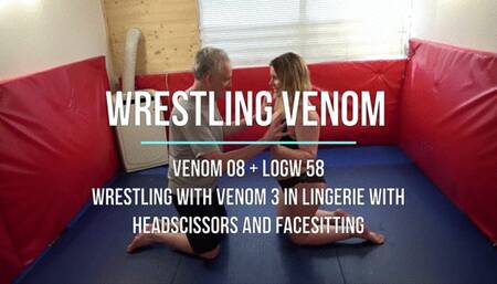 Venom 08 - Wrestling With Venom 3 in Lingerie with Headscissors and Facesitting