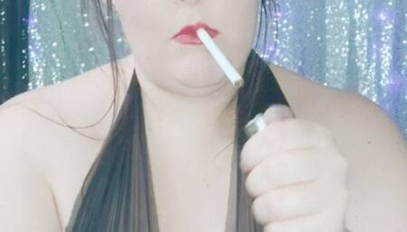 Nicki Pie Smokes and Plays In leopard boots and lingerie