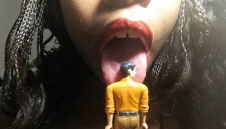 Giantess teasing Tiny boyfriend