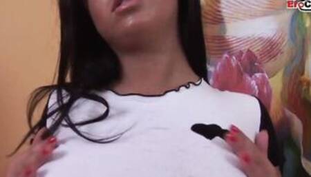 Amateur anal sex with a curvy huge tit dark haired Women