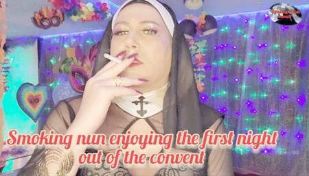 Smoking nun enjoying the first night out of the convent - SFL198