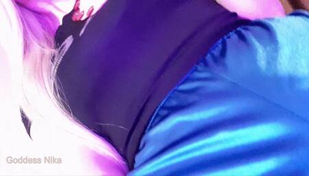 Blue Satin Cameltoe