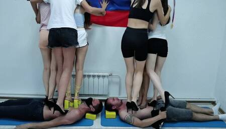 Moscow multitrampling contest #47 (Full): tiptoe squeezing & barefoot torment & sneaker trampling & heels terror