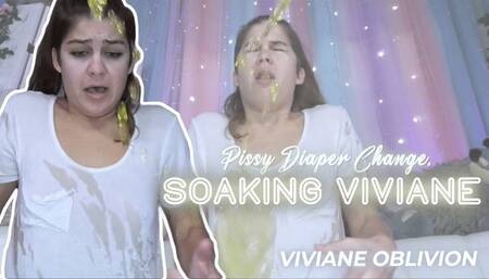 Pissy Diaper Change: Soaking Viviane 4k