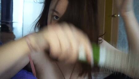 Brushing hair extremely close