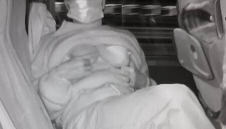 Night bus crossed legs orgasm