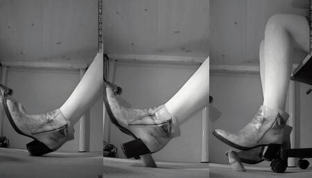 Squeezed by her well worn booties until climax - Cam 4