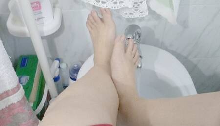 I wash my divine feet my divine feet need soap and water to always be beautiful and perfumed