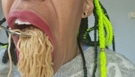Eating Noodles mouth fetish