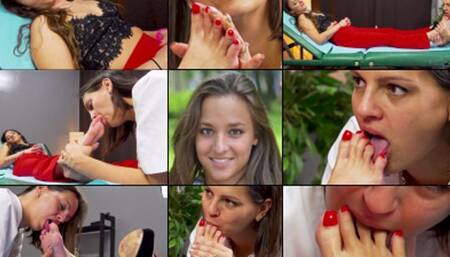 Amirah Foot Massage and Toe Sucking for a Badly Sprained Foot (in HD 1920X1080)