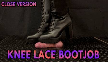 Cock Squeeze & Bootjob in Sexy Black Lace Knee Boots with TamyStarly (Close Version) - CBT, Ballbusting, Femdom, Shoejob, Crush, Ball Stomping, Foot Fetish Domination, Footjob, Cock  Board