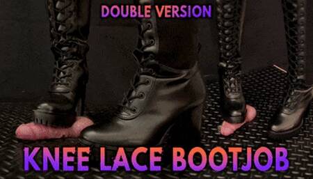 Cock Squeeze & Bootjob in Sexy Black Lace Knee Boots with TamyStarly (Double Version) - CBT, Ballbusting, Femdom, Shoejob, Crush, Ball Stomping, Foot Fetish Domination, Footjob, Cock  Board