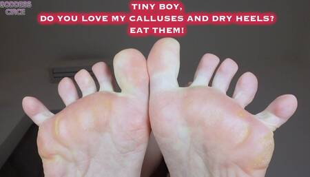 TINY BOY, DO YOU LOVE MY CALLUSES AND DRY HEELS? EAT THEM! - GIANTESS