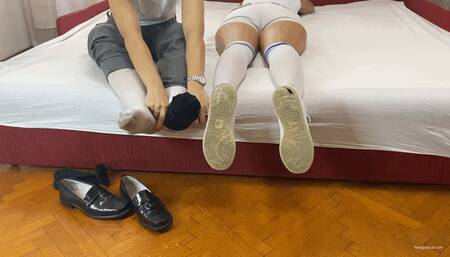 RELAXING AND SNORING WITH DIRTY SMELLY SOCKS NYLONS FUN (PART 2) - MOV Mobile Version