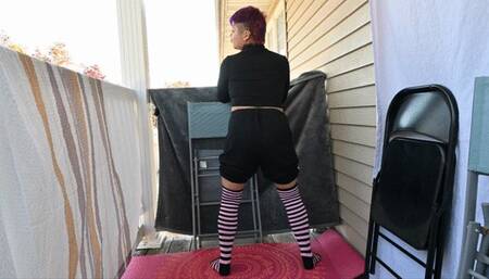 Dylan ballbusting knees in socks (720)