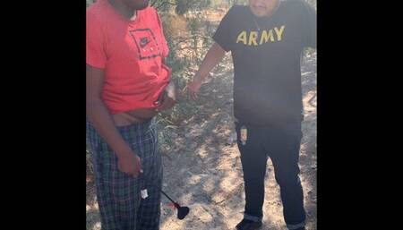 Mexican guy gets paddled in the woods