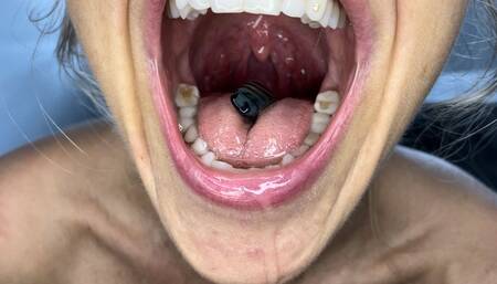 Gently going down and coming back up in my throat