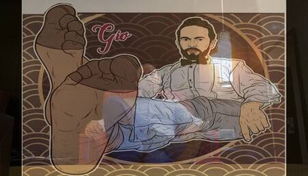 Gio in grey sheer socks