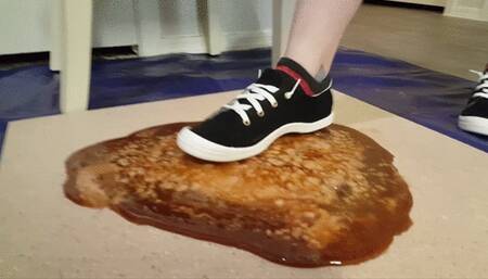 Ling Stuck in Shoes and Socks and Bare Feet