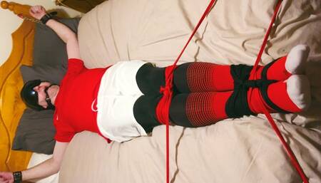 Footballer cuffed to bed and used- BBW domination,BBW bondage,man in Bondage,male Bondage, amateur,gay bondage,socks,football kit,soccer kit,biting, scratching,electric shock,bed bound,handjob,tied to bed,man tied up,bound and gagged man,