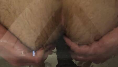 Anal Masturbation in Shower with Cum