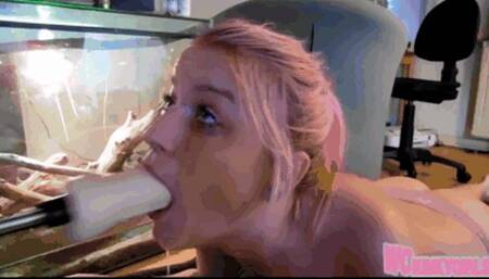 Extreme throat fucking machine experience