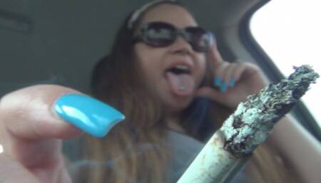Fast Newport 100 Cigarette Smoking Side View Ashing On You (MP4) ~ MissDias Playground