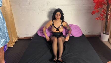 Nylon sissy humiliation and cum eating for sluts at my party!