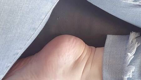 Blonde plays with self while working SQUIRTS