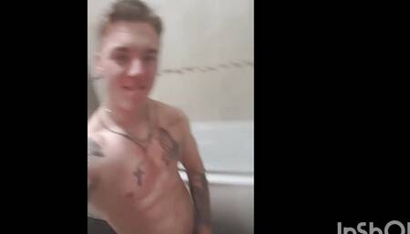 Young Str8 Lad Lil D shows off his thick pole!