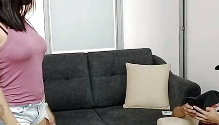 Fucking my stepsister's pussy in the shower - Porn in Spanish