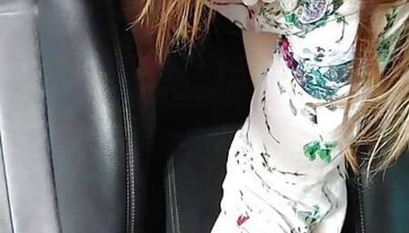 My wife gets the urge with 3 actions masturbation fingering riding in the car