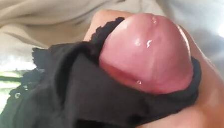 Jerking off with panties