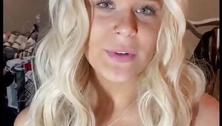 Teen blonde home alone and masturbating