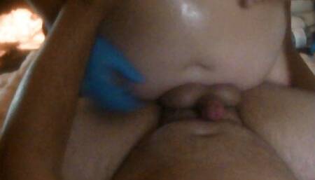 Amateur Mrs. Canuckperv Fucks Mr. With Her Giant strapon and Double Ended Dildo and Feeds him Cum
