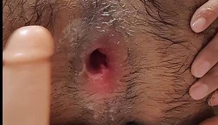 hairy 25 gay dude with dildo squirt and come masturbation